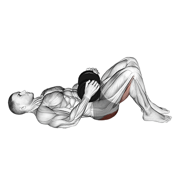 Exercise demonstration of a dumbbell glute bridge