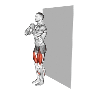 Exercise demonstration of a wall sit